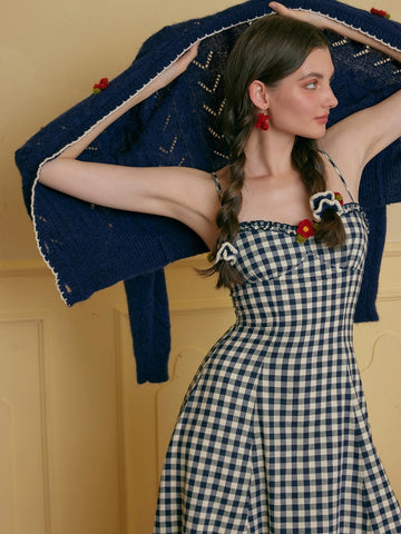 Wool Cottagecore Overall Dress, Pinafore Jumper Dress, Midi Pleated Straps  Dress, French Winter Dress 