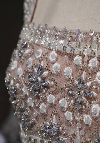 Symphony luxury nude satin hand-beaded diamond dress – ÀMonBelAmour